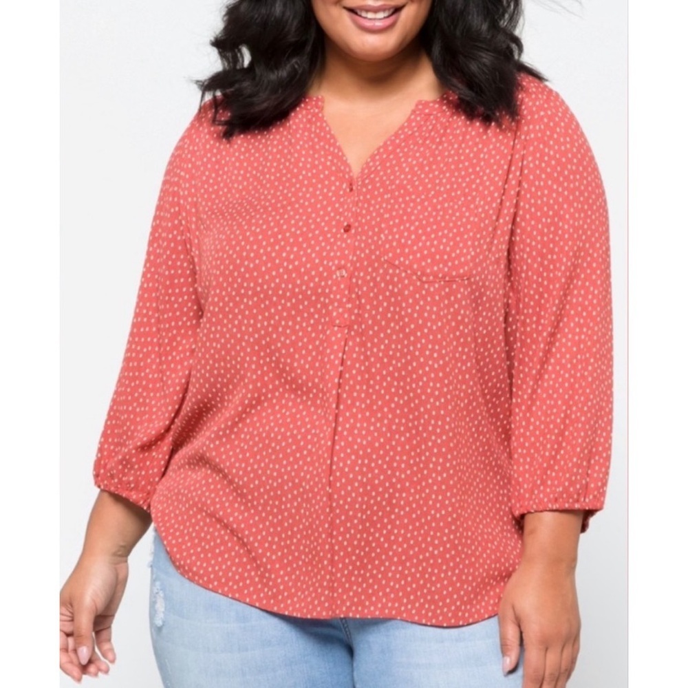 Market & Spruce prat Henley 3/4 sleeve blouse by stitch fix